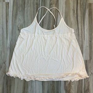 LAKE pajama tank top Size XXL Blush Ruffle Hem Loungewear modal blend Comfort‎